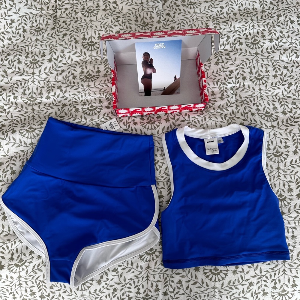 Salt Gypsy Betty bottoms and tank top swim set - Rare Electric Blue